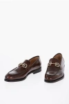 FERRAGAMO BRUSHED LEATHER GUSTAV LOAFERS WITH CLAMPS