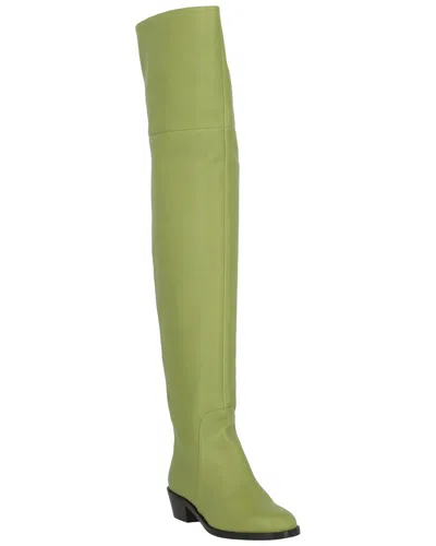 Ferragamo Bucaneve Leather Over-the-knee Boot In Green