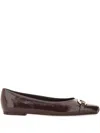 Ferragamo Ornament Hooks Ballet Flats In Brown