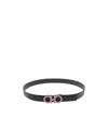 Ferragamo Adjustable Buckle Logo Smooth Finish Belts In Black