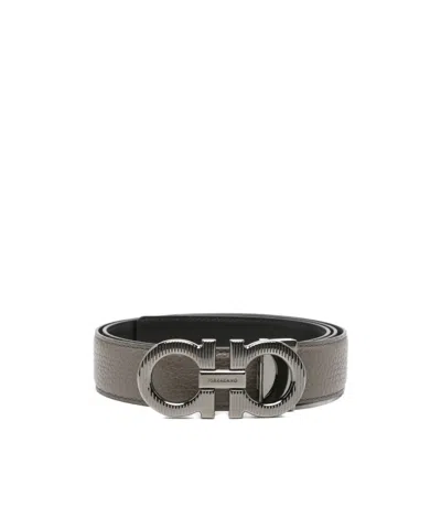 Ferragamo Buckle Belt In Gray
