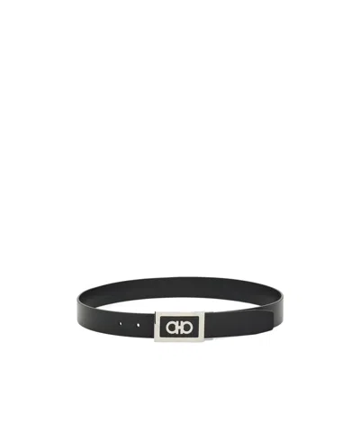 Ferragamo Buckle Belt In Black
