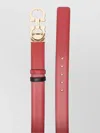 Ferragamo Buckle Belt Textured Finish In Orange