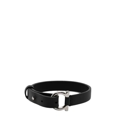 Ferragamo Buckle Bracelet In Black