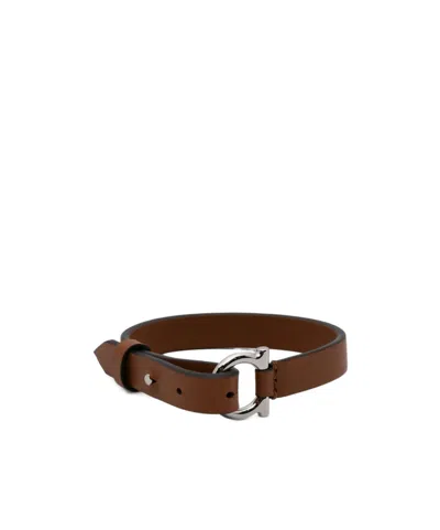 Ferragamo Buckle Bracelet In Brown