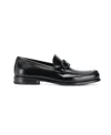 Ferragamo Leather David Loafer With Gancini Hook For Men In Black