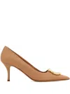 Ferragamo Buckle-detail Pointed-toe Pumps