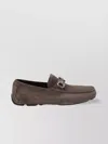 Ferragamo Buckle Detail Suede Loafers With Rubber Sole