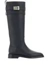 Ferragamo Stivale Ryder Leather Boots In Black
