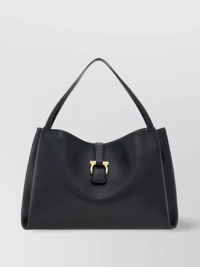FERRAGAMO BUCKLE DOUBLE HANDLES SHOULDER BAG