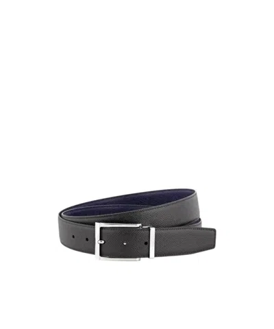 Ferragamo Buckle-fastened Leather Belt In Black
