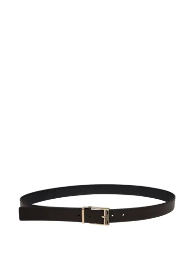 Ferragamo Buckle-fastening Belt In Black