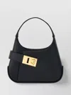 Ferragamo Hobo Gancini-buckle Leather Minibag In Black