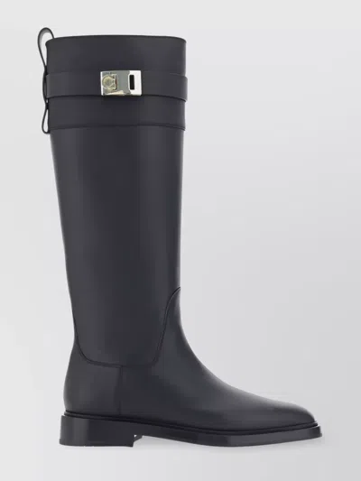 FERRAGAMO BUCKLE KNEE-HIGH ROUND TOE BOOTS