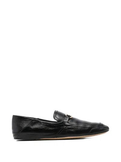 Pre-owned Ferragamo Buckle Leather Loafers In Black