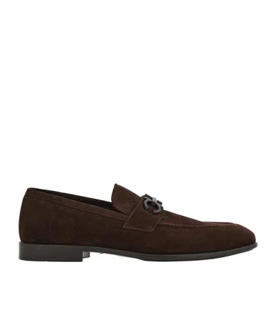 Ferragamo Buckle Loafers In Brown