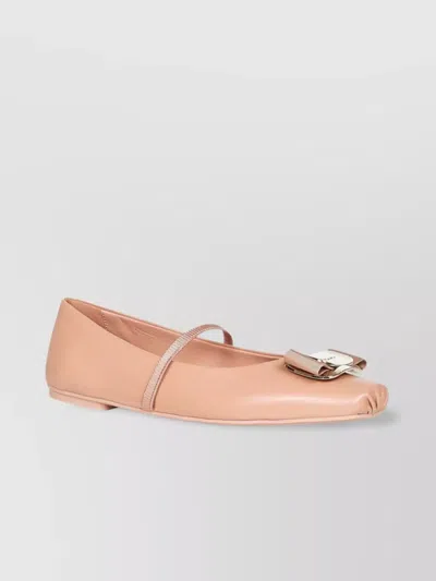 Ferragamo Buckle Mary Jane Round Toe Flats