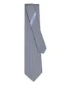 Ferragamo Buckle-print Silk Tie In Gray