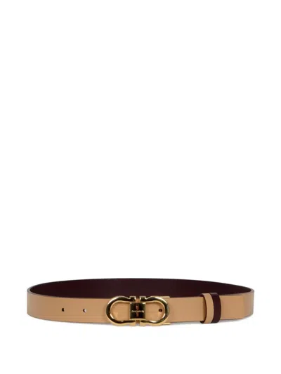 Ferragamo Buckle Reversible Belt In Brown