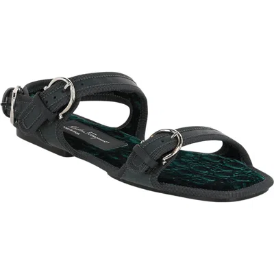 Ferragamo Buckle Sandal In Green