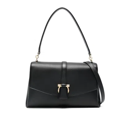 Ferragamo Buckle Tote Bag In Black