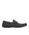 Ferragamo Man Loafers Lead Size 9 Calfskin In Black