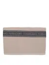 Ferragamo Scarf With Lettering Logo In Beige