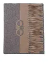 Ferragamo Scarf With Two-tone Gancini In Beige