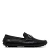 Ferragamo Buffalo And Calf Flat Shoes In Black