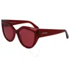 Ferragamo Burgundy Cat Eye Ladies Sunglasses Sf2004s 618 53 In Red