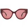 Ferragamo Burgundy Cat Eye Ladies Sunglasses Sf2004s 618 53 In Red