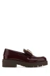 Ferragamo Mocassini Mirty In Pelle Bordeaux  Donna In Violet