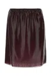 Ferragamo Chic Nylon Blend Mini Skirt In Oxblood