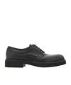 Ferragamo Logo-debossed Leather Derby Shoes In Black