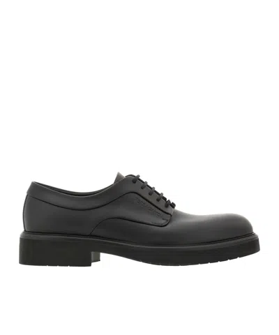 FERRAGAMO SALVATORE FERRAGAMO CERVANTES ROUND TOE LACE-UP SHOES