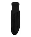 Ferragamo Black Solid Strapless Maxi Dress In Multi