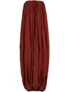 Ferragamo Burgundy Voluminous Bustier Maxi Dress In Red