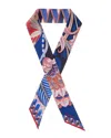 Ferragamo Butterflies Print Silk Scarf In Blue