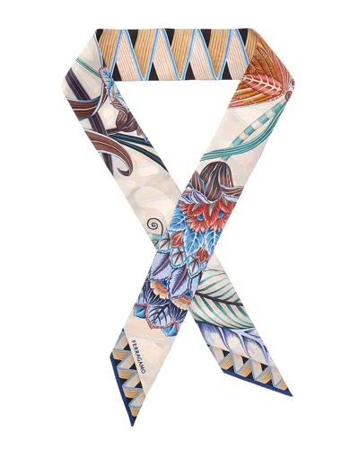 Ferragamo Butterflies Print Silk Scarf In Multi
