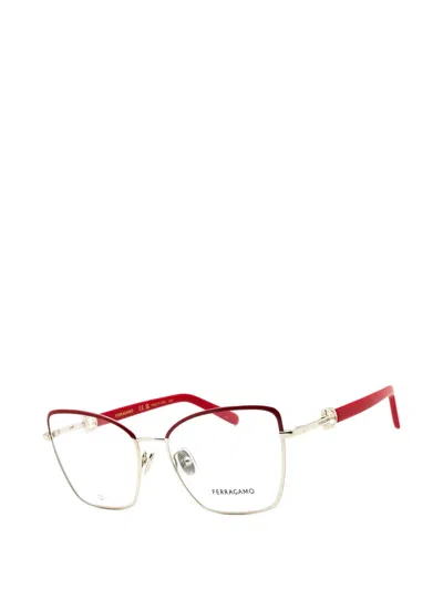 Ferragamo Butterfly Full-rim Glasses In Red