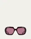 Ferragamo Butterfly Rayon Blend Sunglasses In Burgundy