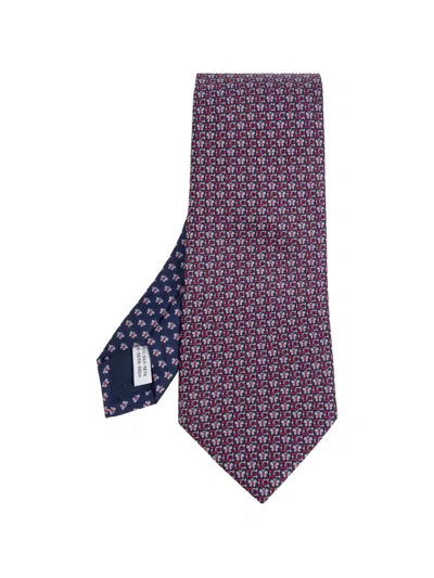 Ferragamo Butterfly-print Silk Tie In Multi