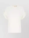 Ferragamo Turned Up Sleeves T-shirt In White