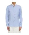 Ferragamo Button Down Oxford Shirt In Blue