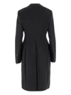 Ferragamo Single-breasted Shaped Coat In Wool And Cashmere In Black