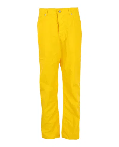 Ferragamo Button-fly Nylon Pants In Yellow