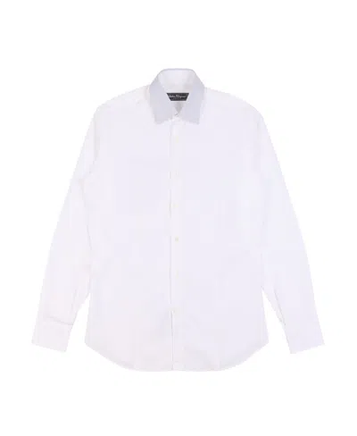 Ferragamo Button Lapel Shirt In White