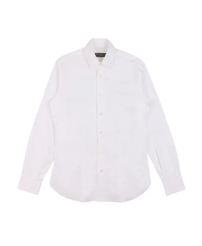 Ferragamo Button Lapel Shirt In White