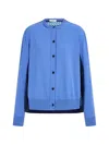 Ferragamo Button Panel Cardigan In Blue