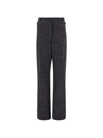 Ferragamo Button Up Trousers In Gray